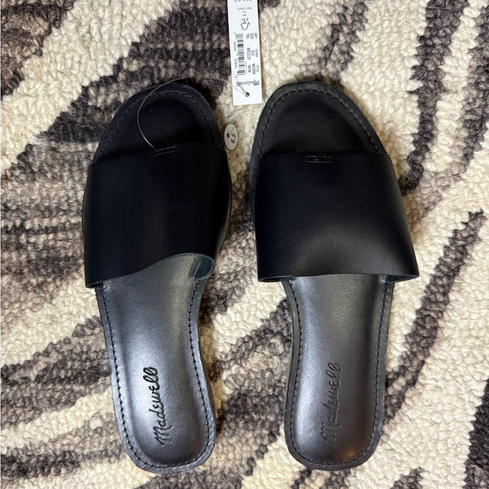 NWT Madewell Black Slide Sandals “Boardwalk”